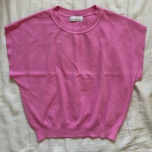 Zenana Pink Short Sleeve Sweater s